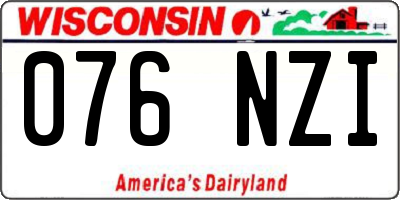WI license plate 076NZI