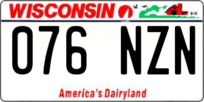 WI license plate 076NZN