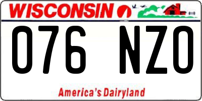 WI license plate 076NZO