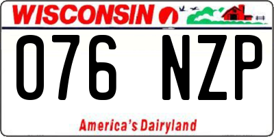 WI license plate 076NZP