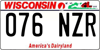 WI license plate 076NZR