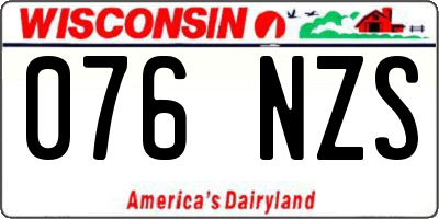 WI license plate 076NZS