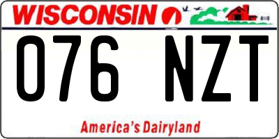 WI license plate 076NZT
