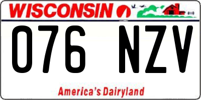 WI license plate 076NZV