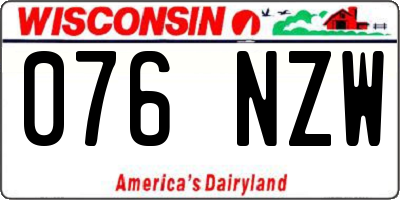 WI license plate 076NZW