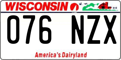 WI license plate 076NZX