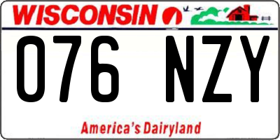 WI license plate 076NZY