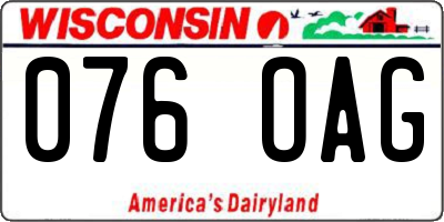 WI license plate 076OAG