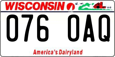 WI license plate 076OAQ