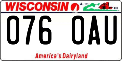 WI license plate 076OAU