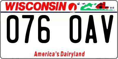 WI license plate 076OAV