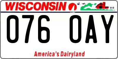 WI license plate 076OAY