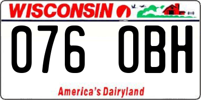 WI license plate 076OBH