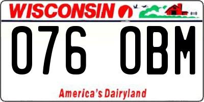 WI license plate 076OBM