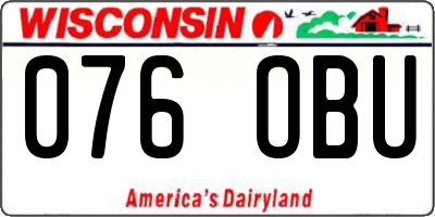 WI license plate 076OBU