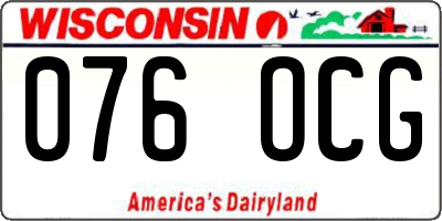 WI license plate 076OCG