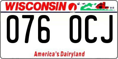 WI license plate 076OCJ