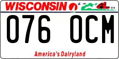 WI license plate 076OCM