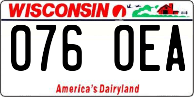WI license plate 076OEA