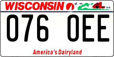 WI license plate 076OEE