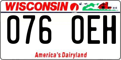 WI license plate 076OEH