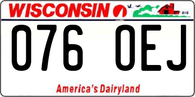WI license plate 076OEJ