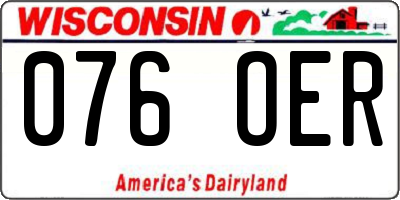 WI license plate 076OER