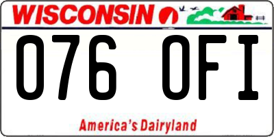 WI license plate 076OFI
