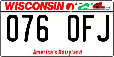WI license plate 076OFJ