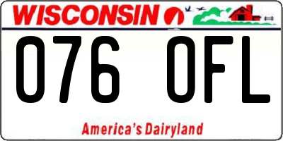 WI license plate 076OFL