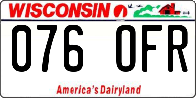 WI license plate 076OFR