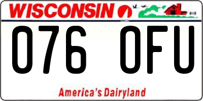 WI license plate 076OFU