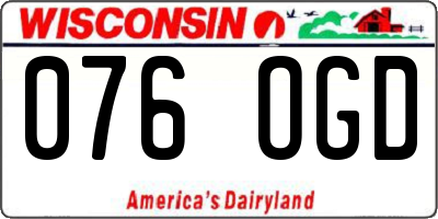 WI license plate 076OGD