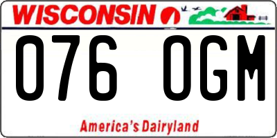 WI license plate 076OGM