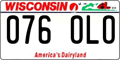 WI license plate 076OLO