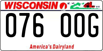 WI license plate 076OOG