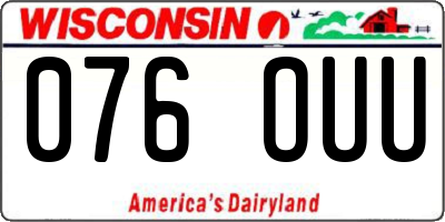 WI license plate 076OUU