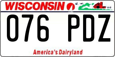 WI license plate 076PDZ