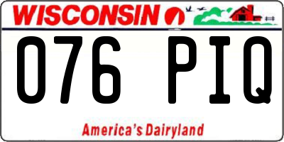 WI license plate 076PIQ