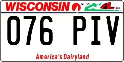 WI license plate 076PIV