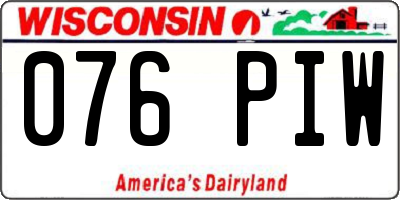 WI license plate 076PIW