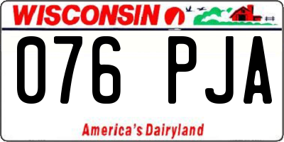 WI license plate 076PJA