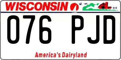 WI license plate 076PJD