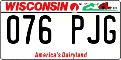 WI license plate 076PJG