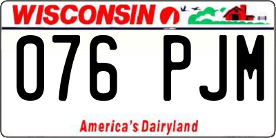 WI license plate 076PJM