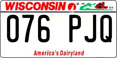 WI license plate 076PJQ