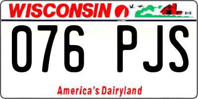 WI license plate 076PJS