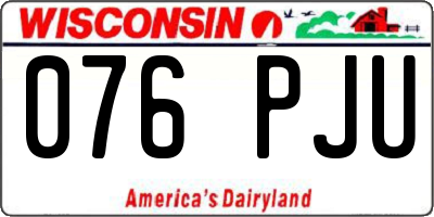 WI license plate 076PJU