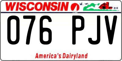 WI license plate 076PJV