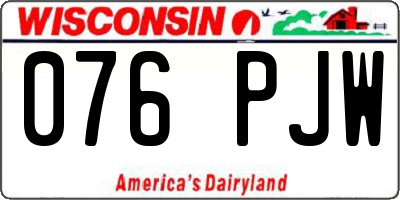 WI license plate 076PJW